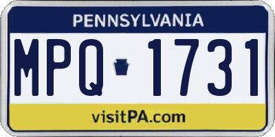 PA license plate MPQ1731