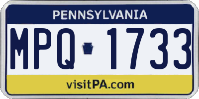 PA license plate MPQ1733