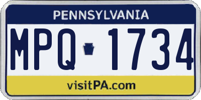 PA license plate MPQ1734