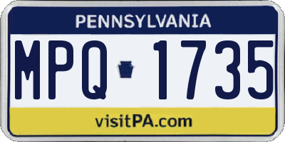 PA license plate MPQ1735