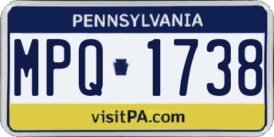 PA license plate MPQ1738