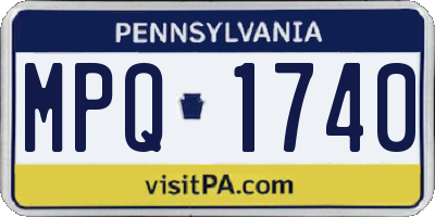PA license plate MPQ1740