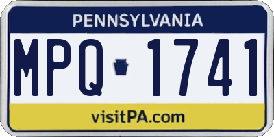 PA license plate MPQ1741