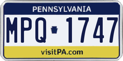 PA license plate MPQ1747