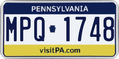 PA license plate MPQ1748