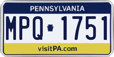 PA license plate MPQ1751