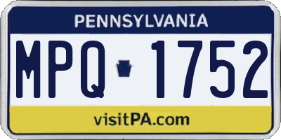 PA license plate MPQ1752