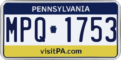 PA license plate MPQ1753