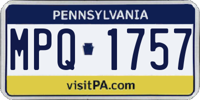 PA license plate MPQ1757
