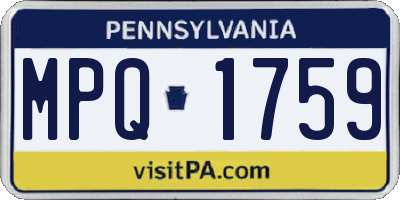 PA license plate MPQ1759