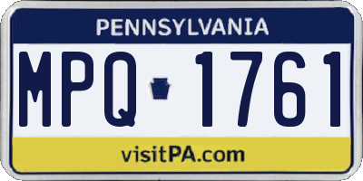 PA license plate MPQ1761