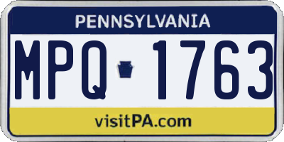 PA license plate MPQ1763