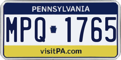 PA license plate MPQ1765