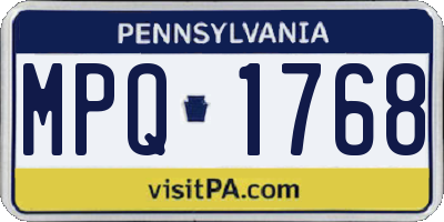 PA license plate MPQ1768