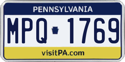 PA license plate MPQ1769