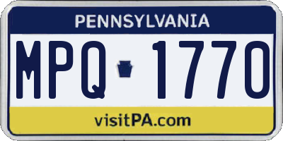 PA license plate MPQ1770
