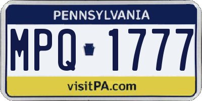 PA license plate MPQ1777