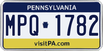 PA license plate MPQ1782