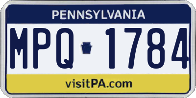 PA license plate MPQ1784