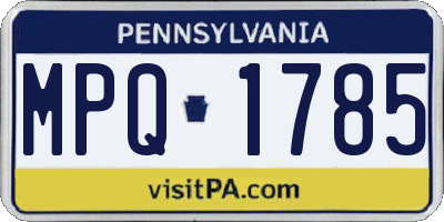 PA license plate MPQ1785