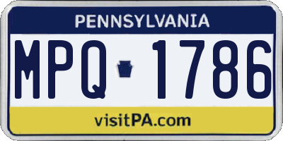 PA license plate MPQ1786