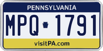 PA license plate MPQ1791