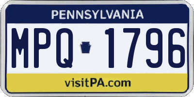 PA license plate MPQ1796