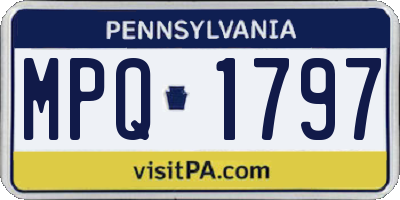 PA license plate MPQ1797