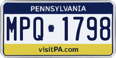 PA license plate MPQ1798