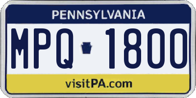 PA license plate MPQ1800