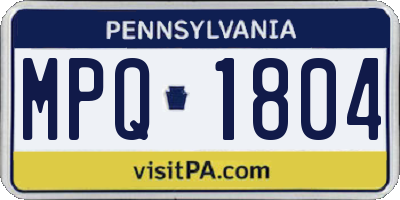 PA license plate MPQ1804