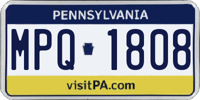 PA license plate MPQ1808