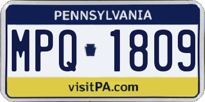 PA license plate MPQ1809