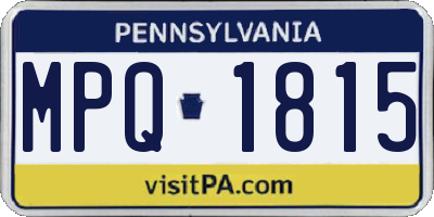 PA license plate MPQ1815
