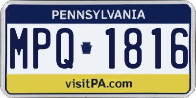 PA license plate MPQ1816