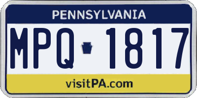 PA license plate MPQ1817