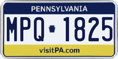 PA license plate MPQ1825