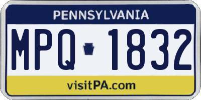 PA license plate MPQ1832