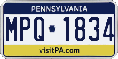 PA license plate MPQ1834