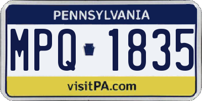 PA license plate MPQ1835