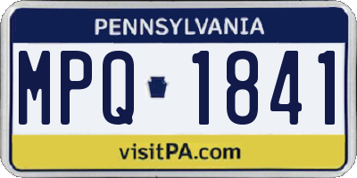 PA license plate MPQ1841