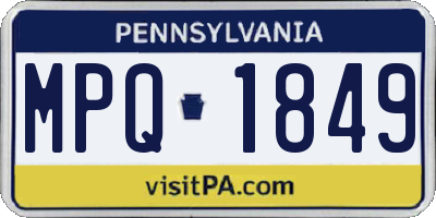 PA license plate MPQ1849