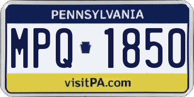 PA license plate MPQ1850