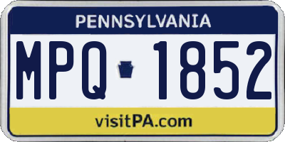 PA license plate MPQ1852