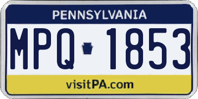 PA license plate MPQ1853