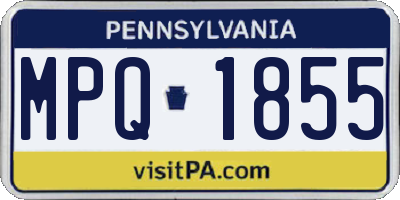 PA license plate MPQ1855