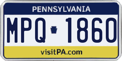 PA license plate MPQ1860