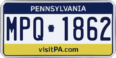 PA license plate MPQ1862
