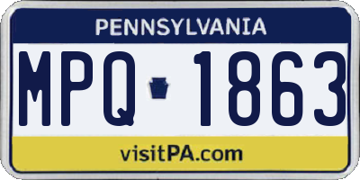 PA license plate MPQ1863