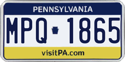 PA license plate MPQ1865
